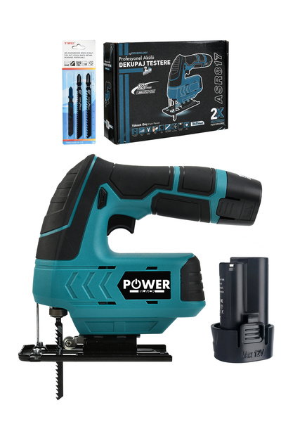 POWER BLACK 12v Çift Akülü Şarjlı Dekupaj Testere Makinesi