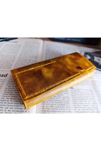 Mahfuz حافظة أقلام مصنوعة يدويًا بالكامل من الجلد الحقيقي لكِ (8*18 سم) 77F