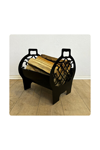 Trabzon Isı Market Metal Şömine Soba Odunluk Vella | Mat Siyah (40*40*45cm)