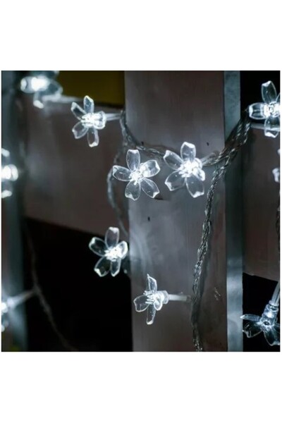 Flippy Christmas Installation, 5 meters, 20 LED bulbs shaped like cherry blossoms, for outdoor use with sol