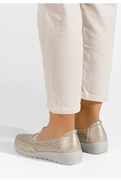 B T Shoes Zlaté dámské mokasíny Bevena