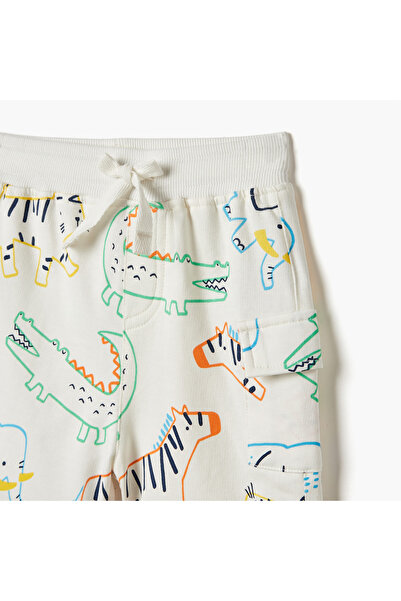 Juniors Animal Print Shorts with Drawstring Closure and Pocket