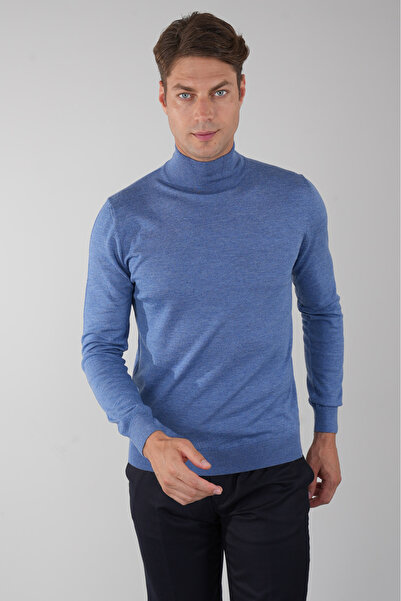 Bisse Erkek Basic Yarım Balıkçı Yaka Triko Indıgo