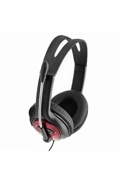 Komc Gaming Headset Wired, Black/ Red