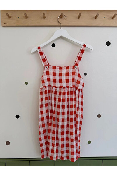 kidstalya Red Checkered Dress