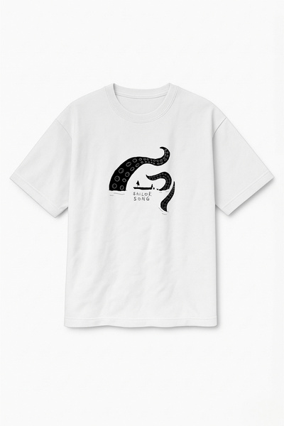 Altair Tr تي شيرت أبيض كبير الحجم مطبوع عليه أغنية جيجي بيريز سيلور سونغ للجنسين