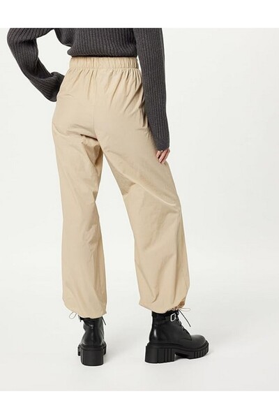 The Drop Slim casual pants, elastic waist, women's, beige, size S, THE DROP