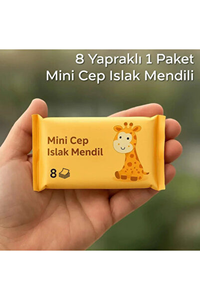 MİMOZA PARK 1 Paket 8 Yapraklı Mini Cep Islak Mendili | SARI