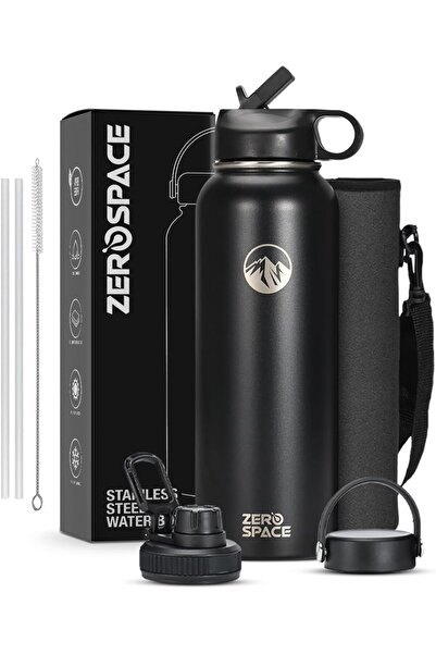 Generic ZeroSpace Stainless Steel Water Bottle, 1200ml Insulated Water Bottle with Straw & Brush, BPA-Free D
