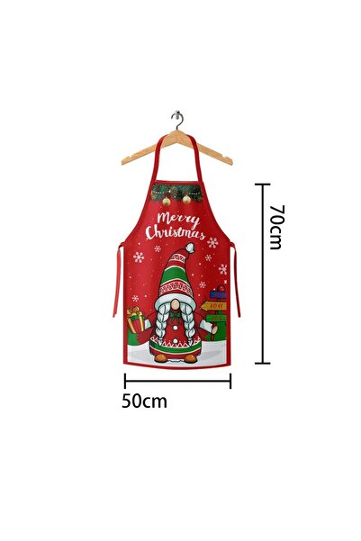Flippy Decorative Kitchen Apron, Christmas Theme, Elf Model, 50 x 70 cm, Red Polyester