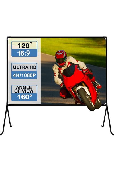 OEM GT GETCO 120 Inch Projection Screen, 16:9 HD Foldable Support Indoor/Outdoor, Home, Party, Office