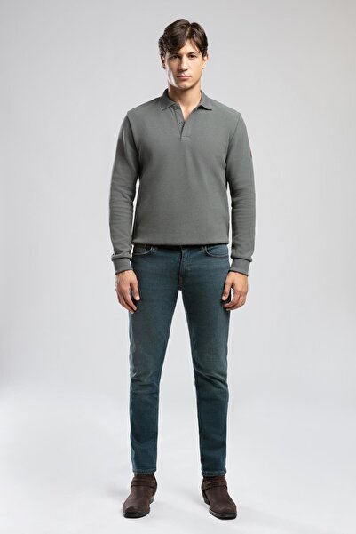 Lee Cooper Newblend Men's Polo Neck Sweatshirt Olive