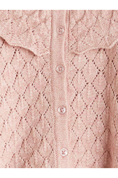 LC Waikiki Create Your Style with Uzg Store |   Crew Neck Openwork Knitwear Cardigan for Girls