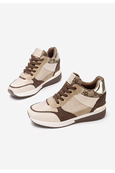 B T Shoes Khaki dámské tenisky na platformě Kali