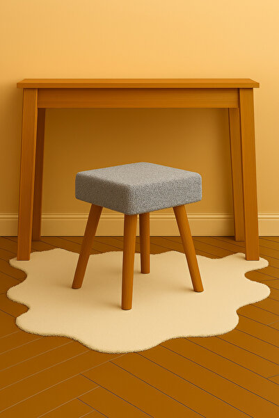 eda hacıoğlu edam bedding group Teddy Kare Puf Bench Ahşap Modern Ayak Dekora...