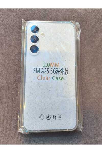 Samsung A25 5G Uyumlu Şeffaf Simli Silikon kılıf
