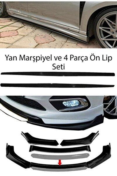 Genel Markalar Citroen C-Elysee 2012-2021 F30 Düz Yan Marşpiyel + 4 Parça Bey...