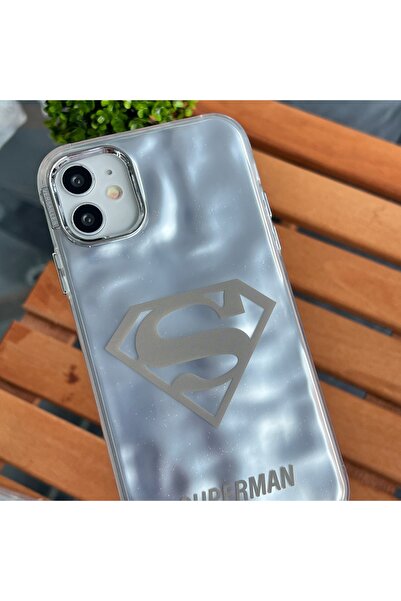 EDELFU iPhone 11 Marvel Themed Patterned Shiny Aurora Transparent Sides Soft Camera Silver Frame Case