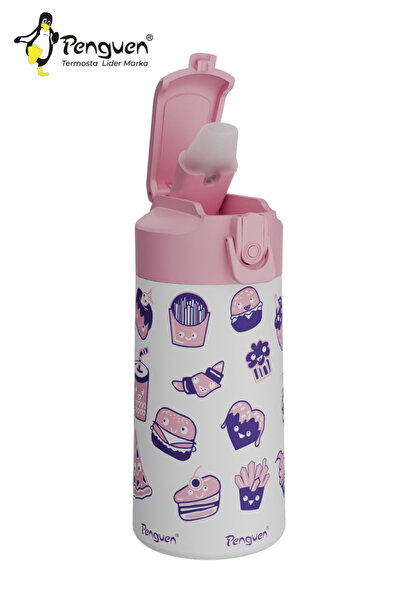 Penguen 500ML Çocuk Su Matarası | Paslanmaz Çelik | Pipetli | BPA Free | Sızdırmaz Kapaklı
