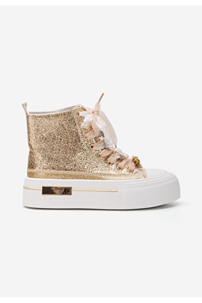 B T Shoes Zlaté kotníkové tenisky Ivonne