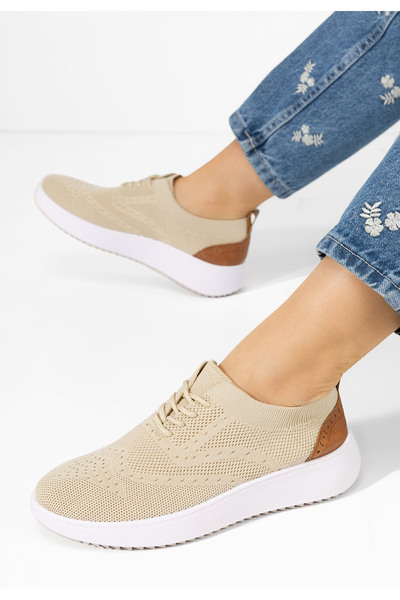 B T Shoes Béžové dámské polobotky Sorisa