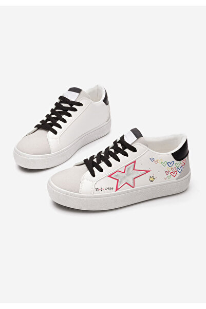 B T Shoes Bílé dámské plátěné tenisky Williamira