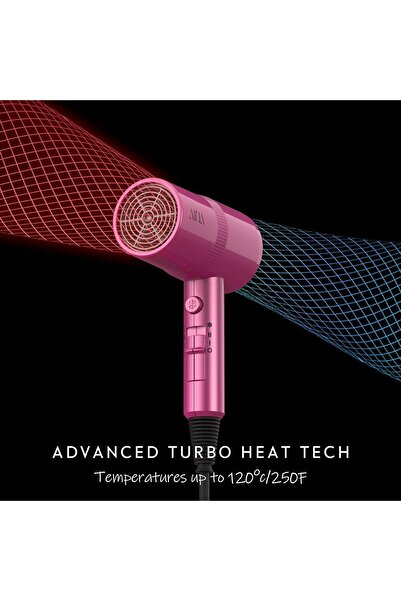 Aina Hair Dryer with Diffuser, Ionic Technology, Ceramic Coating, Cold Shot, 1800W (Red)