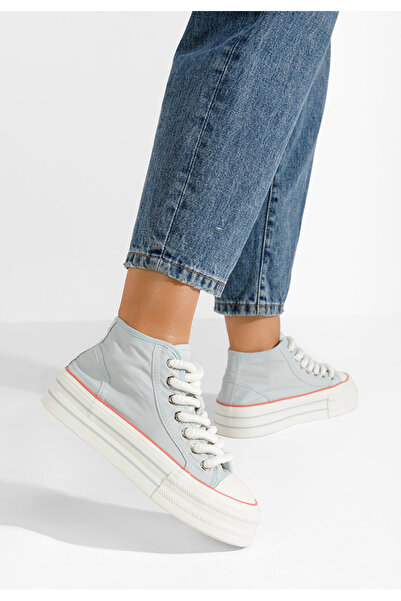 B T Shoes Svetlě modré dámské plátěné tenisky Alicata