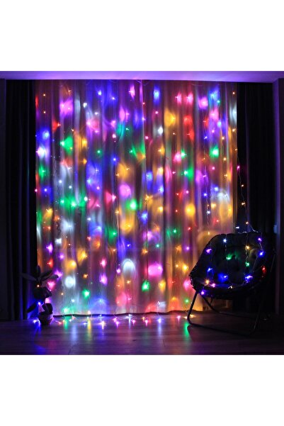 Flippy Christmas Curtain Light IP44 3m x 2m 200 LEDs Multicolor USB with 8-function Remote,
