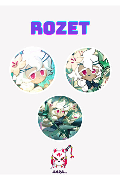 Hara Company Cookie Run Kingdom Oyunu White Lily Cookie Oyun Rozet Seti (3’LÜ)