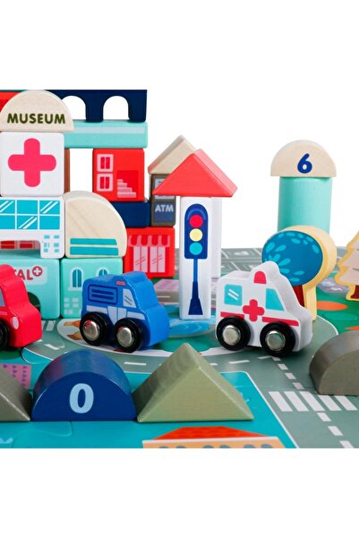 DacEnergy Wooden building block set for children, stimulates creativity and motor skills...