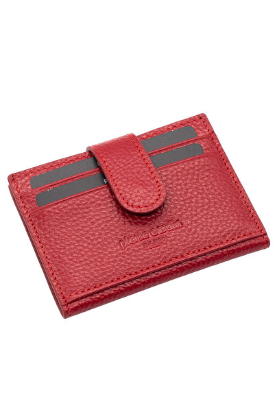 Pierre Cardin Red Unisex Leather Card Holder 0107K4F
