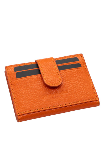 Pierre Cardin Orange Unisex Leather Card Holder 0107O5H