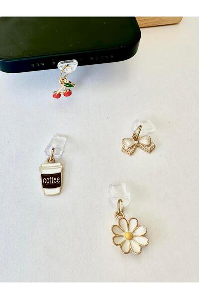 NevoAccessory 4'lü Charm Type-C Uyumlu Silikon Telefon Toz Koruma Aparatı