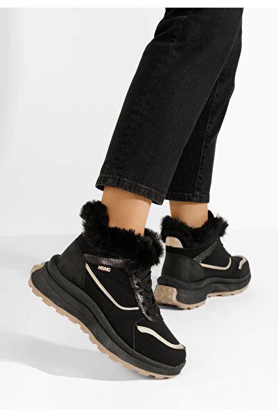 B T Shoes Černé zimní tenisky dámské Toska