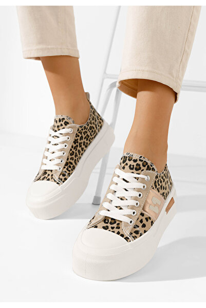 B T Shoes Leopardí tenisky na platformě Kelia