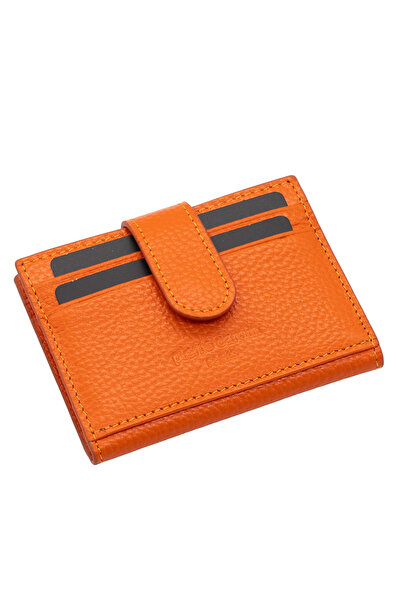 Pierre Cardin Orange Unisex Leather Card Holder 0107O5H