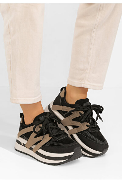 B T Shoes Černé dámské tenisky na platformě Pannyssa