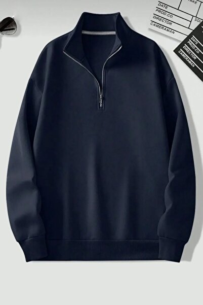 uyguntarz Uniszex 2 részes, félcipzáras állógalléros pulóver