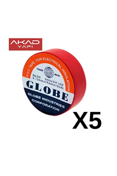GLOBE ELEKTRİKÇİ BANT KIRMIZI 5 ADET