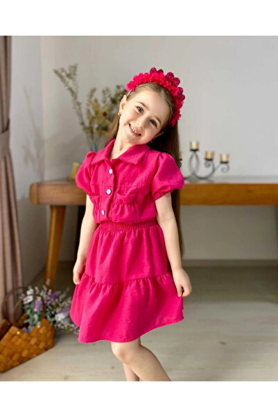 kidstalya Shirt and Skirt Set-Pink