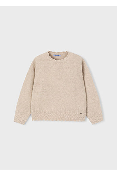 MAYORAL سترة محبوكة باللون البيج للفتيات 4302