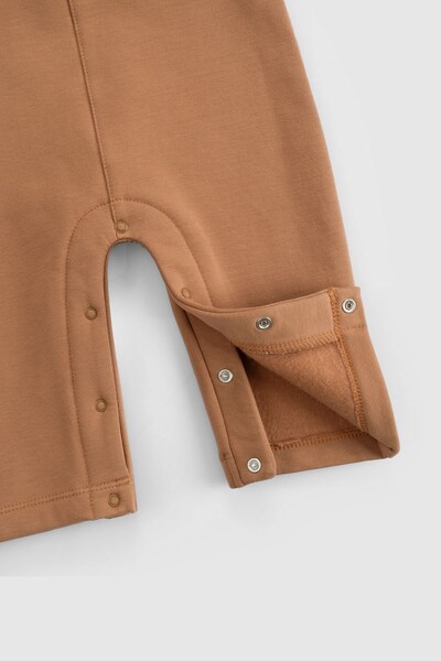 Little Gusto Organic Cotton Baby Salopet with Fluffy Inside Brown