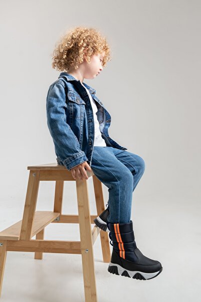 mnpc Erkek Çocuk Lacivert Suni Deri Suya Dayanıklı Kürklü Günlük Bot