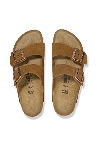 Birkenstock Δερμάτινο σουέτ Arizona Mink στενής γραμμής 1027162, Unisex