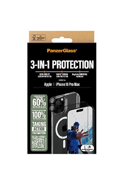 Panzer Glass مجموعة جراب 3 في 1 + واقي شاشة واسع النطاق + واقي عدسة الكاميرا ...