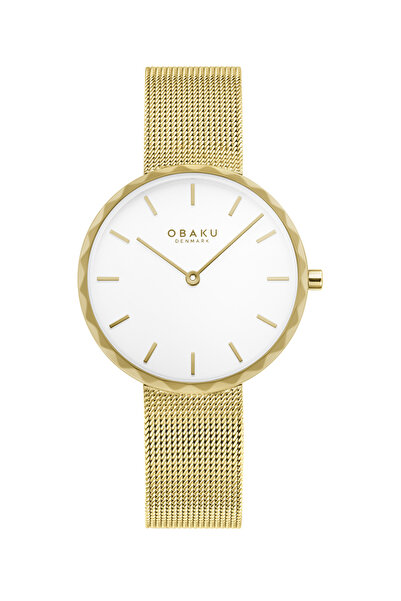 Obaku Denmark V252Lxgimg Quartz Wicker Gold Color White Dial 32 mm Women Wris...