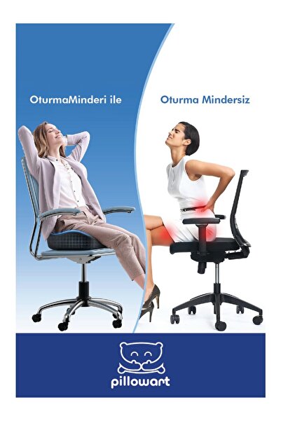 PİLLOWART Oturma Simidi Minderi Yastığı Visco Ortopedik Yastık