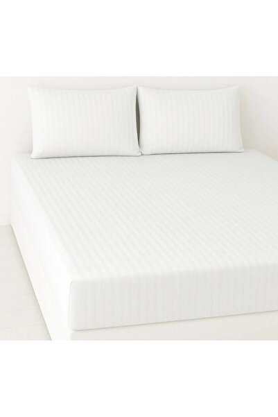 Mert Collection Çarşı 5-Star Single Luxury Elastic Striped Cotton Satin Bed Sheet Set