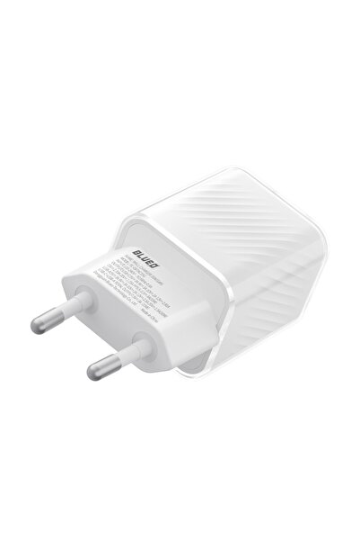 BLUEO Wall Charger, 35W, GaN, USB, USB-C - Dual Port - White